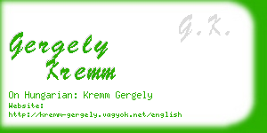 gergely kremm business card